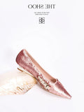 Designer Pointed-Toe Mermaid-Style Leather Sequin Wedding Shoes (High Heels and Low Heels) Ster