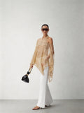 CNLEEWEI Double-Knit, Double-Layer Fabric Rose Jacquard Sheer Lustrous Gold-Threaded Woolen Shawl