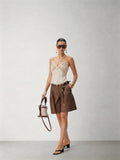 CNLEEWEI Waist Chain Bermuda Shorts and Casual Dress Pants