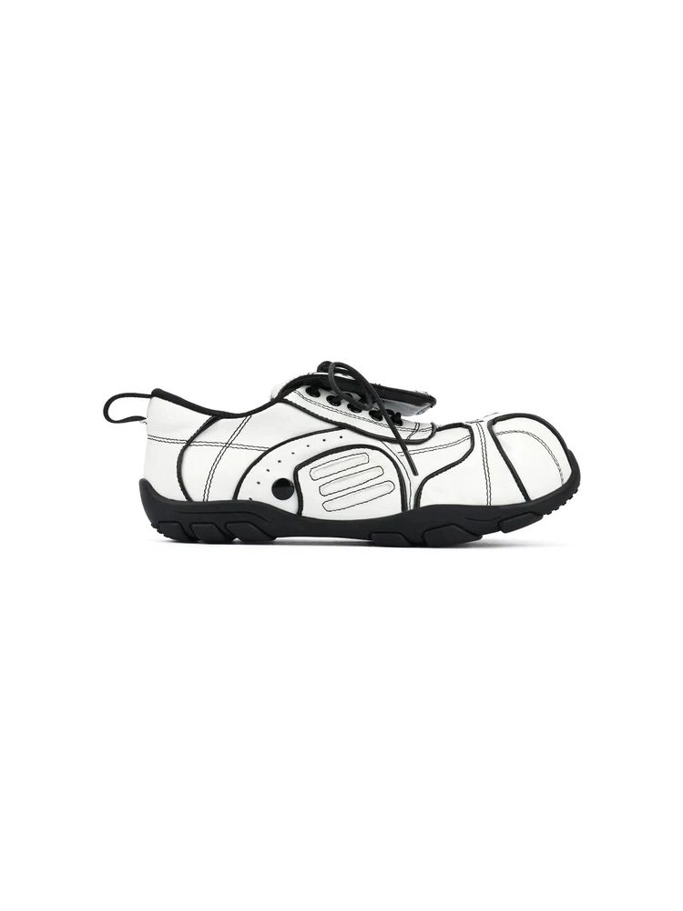 Fold-Over White Trainer Sneakers
