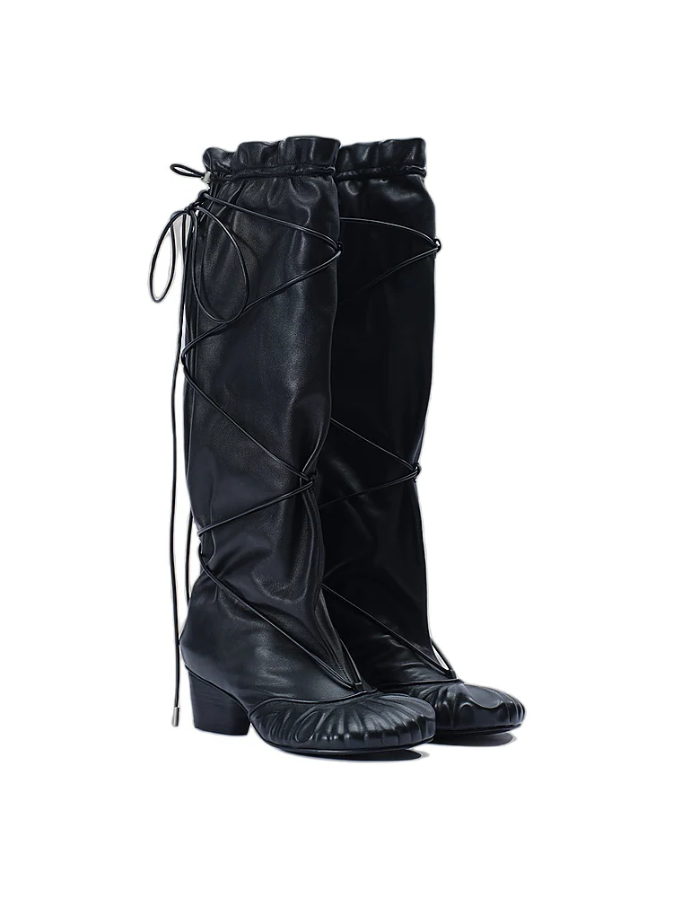 Black Wide-Shaft Boots