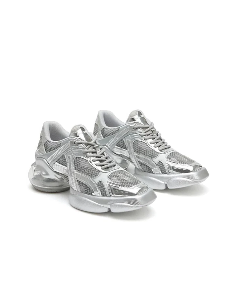 Metallic Mesh Chunky Sneakers