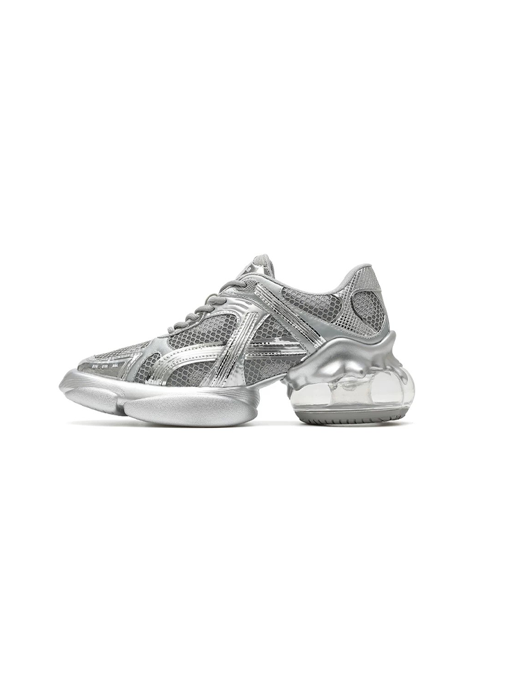 Metallic Mesh Chunky Sneakers