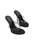 Clear Heel Geometric Wedge Sandals