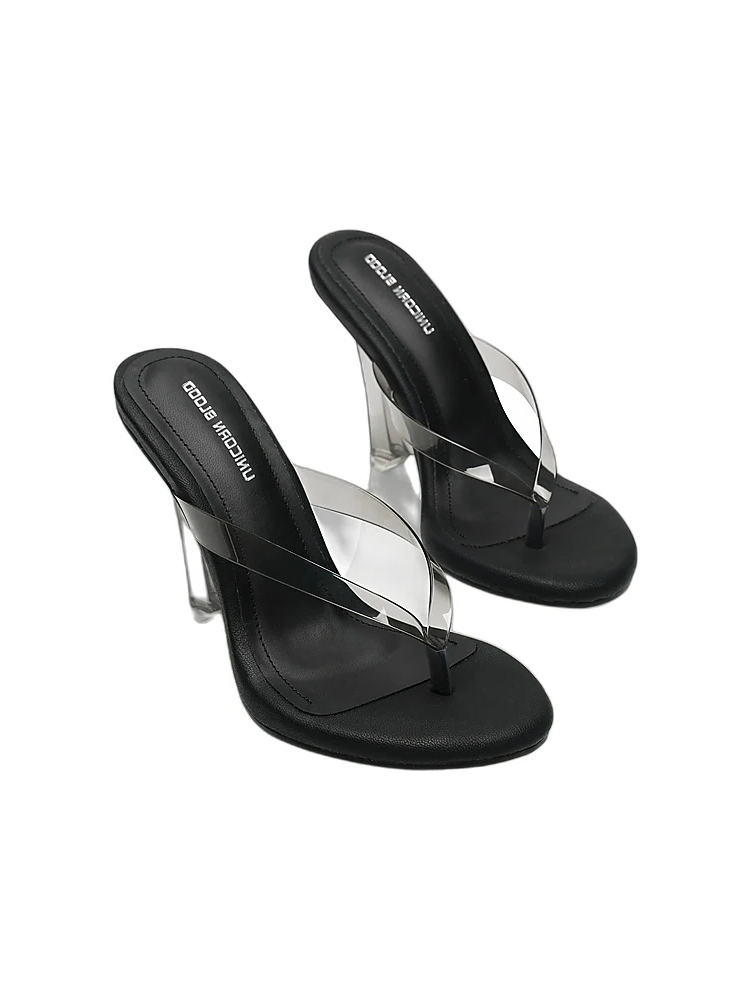 Clear Heel Geometric Wedge Sandals