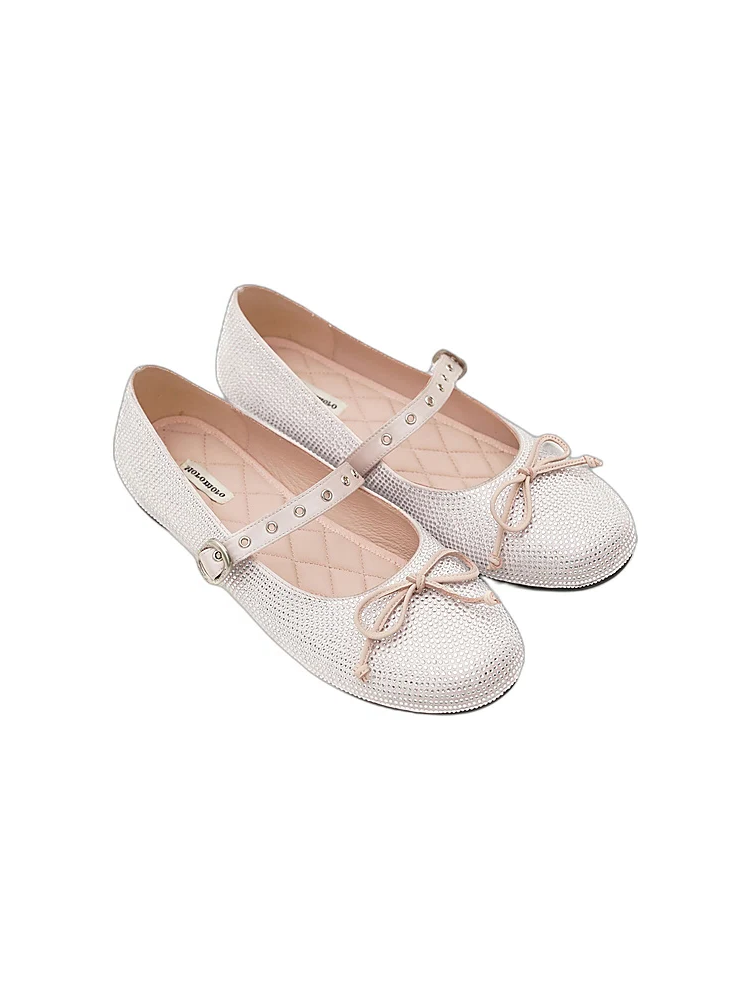 Star-Flash Pointed Mary Jane Pumps
