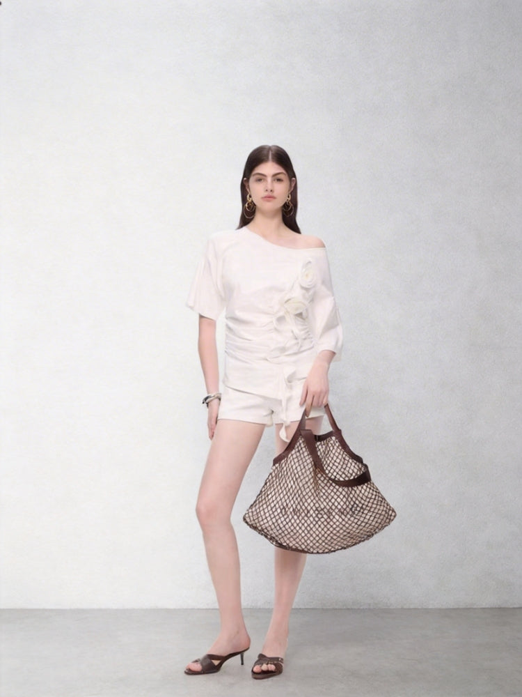 CNLEEWEI Openwork Woven Mesh Pouch Bag: Handbag, Shoulder Bag, Crossbody Bag