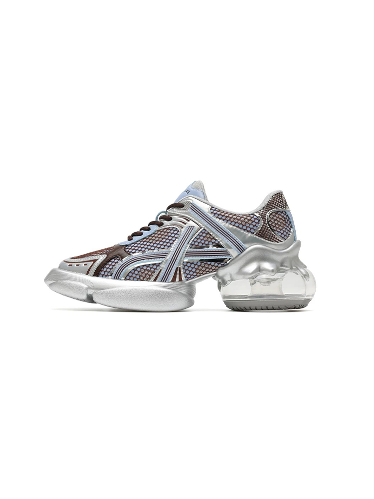 Metallic Mesh Chunky Sneakers