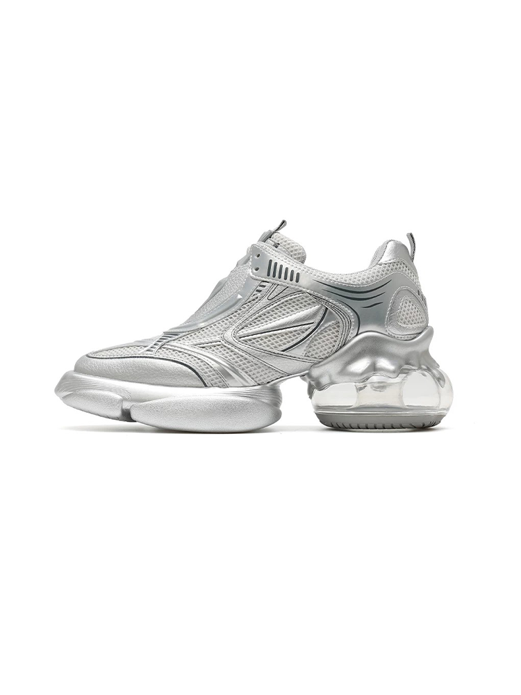Metallic Mesh Chunky Sneakers