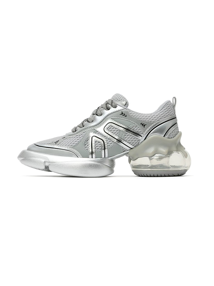 Metallic Mesh Chunky Sneakers