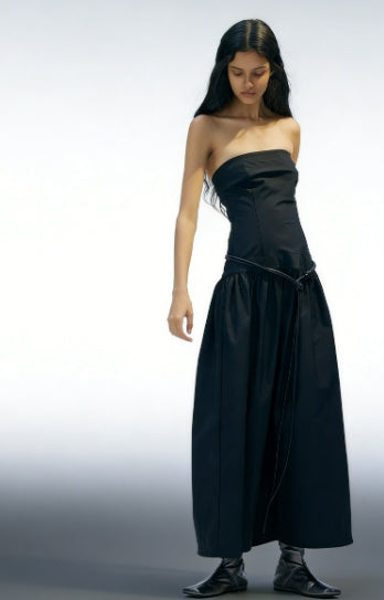 MEDIUM WELL Shimmering Pleated Sling Dress