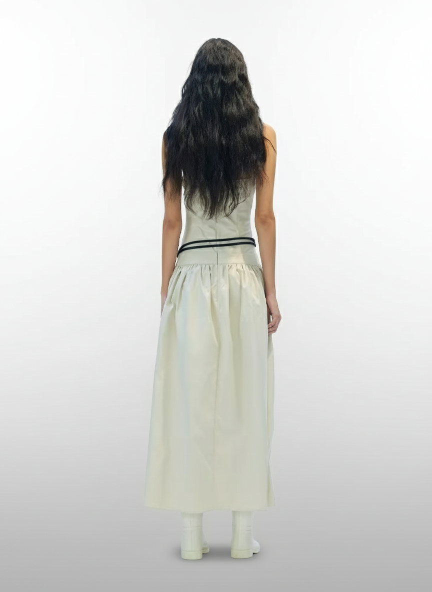 MEDIUM WELL Shimmering Pleated Sling Dress