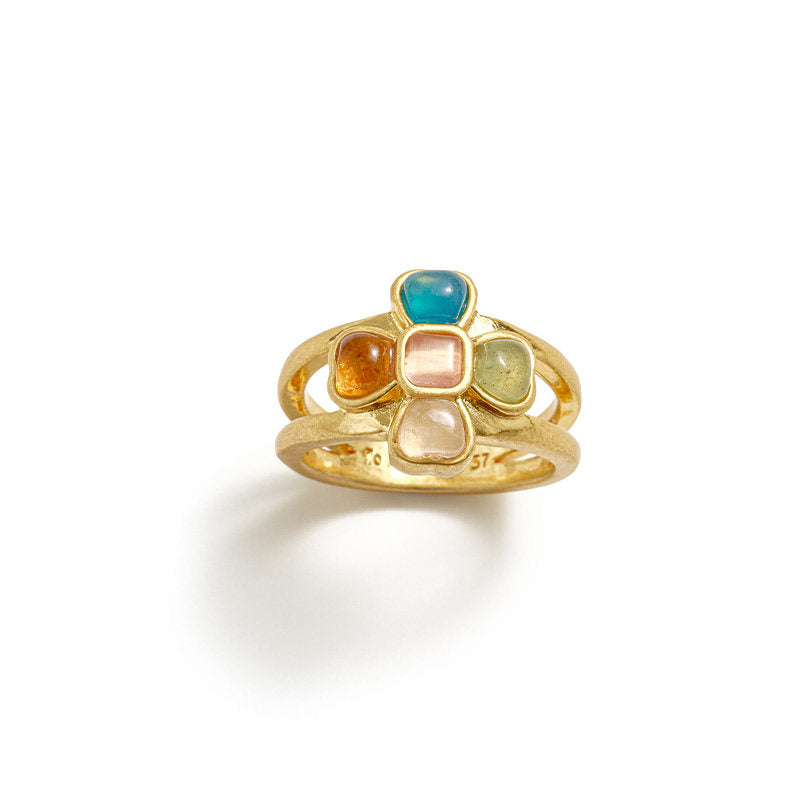 tokokkino “Colorful Stone Dream” Multi-Color Bow-Shaped Openwork Ring