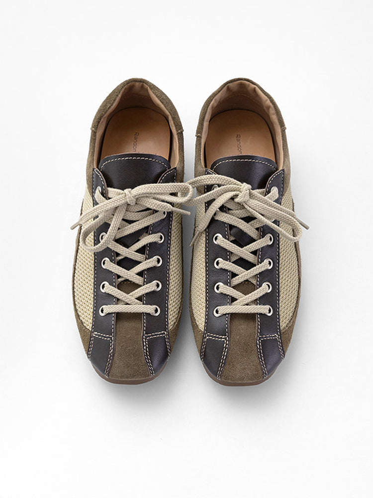 Colorblock Leather Classic T-Toe Sneakers