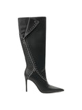 Studded Fold-Over Stiletto Knee Boots
