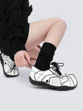 Fold-Over White Trainer Sneakers