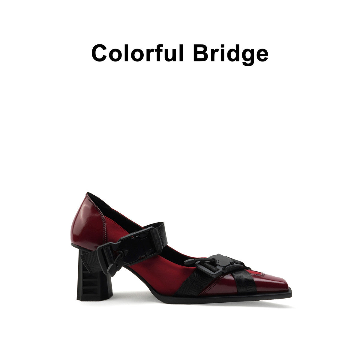 Square-Toe Mary Jane Pumps with Straps for Women
