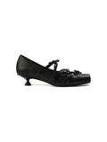 Interlace Lace-Up Kitten Heel Pumps