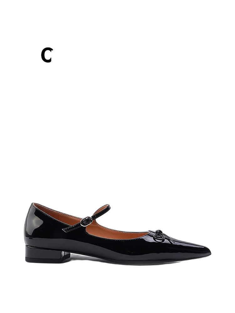 Black Butterfly Pointed-Toe Sweet Mary Jane Shoes - Women's Flat Ballet Flats Taiwan