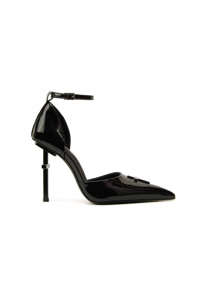 D'Orsay Ankle Strap Pumps 10CM Geometric Cross Stiletto Avant-Garde Designer Heels