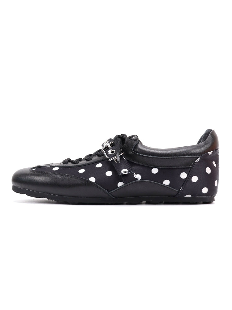 OZA GLOBAL FASHION DESIGNER BRAND Polka-dot Decorated Dress Shoes: Round-Toe, Flat, Genuine Leather Loafers—Comfortable and Minimalist