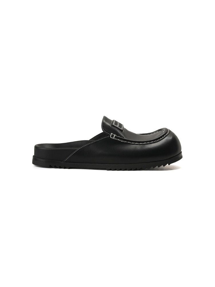 Noir Isle Buckled Leather Loafers