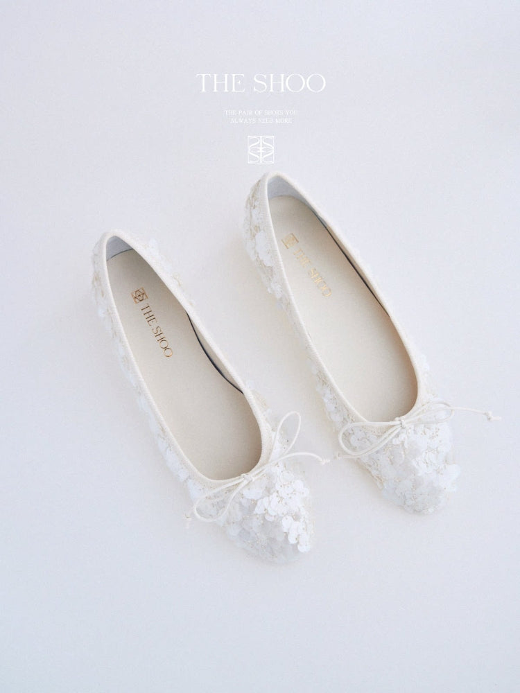 Flat Ballet Flats with Built-in Heel, Three-Color Petal Design, Fairy-Style, Princess-Style, Commuter Slip-Ons