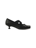 String Veil Strap Kitten Heel Pumps