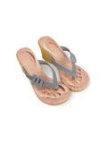 GRAPE SUN-TANNING Flip-Flops Wedge Heel Sandals