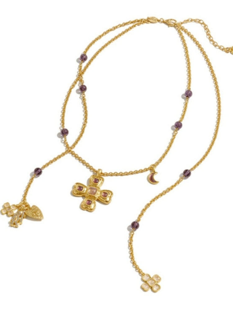 tokokkino “Purple Shadow” Amethyst Bow Long Necklace
