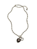 tokokkino “Collision” Crystal Rosewood Silver-Plated Heart Necklace