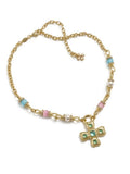 tokokkino “Green Shadow” Cat's Eye Bow Necklace