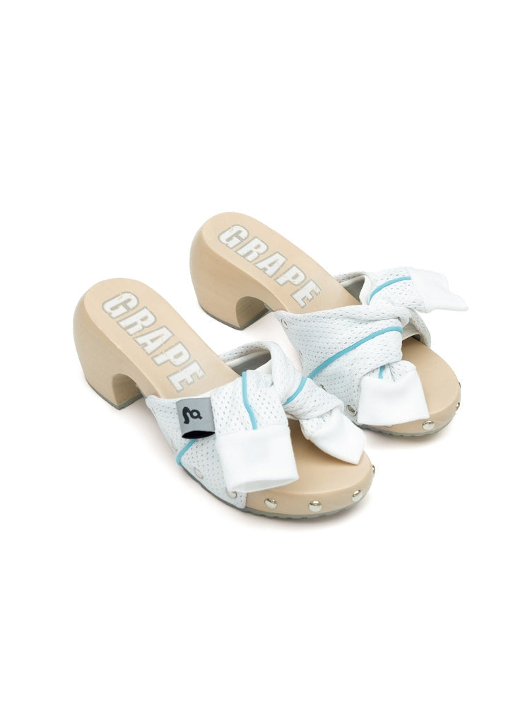 GRAPE 10th Anniversary Edition Sweatshirt-Sleeve Sports-Style Custom-Made Wooden-Soled High-Heeled Platform Sandals for Women (Summer)