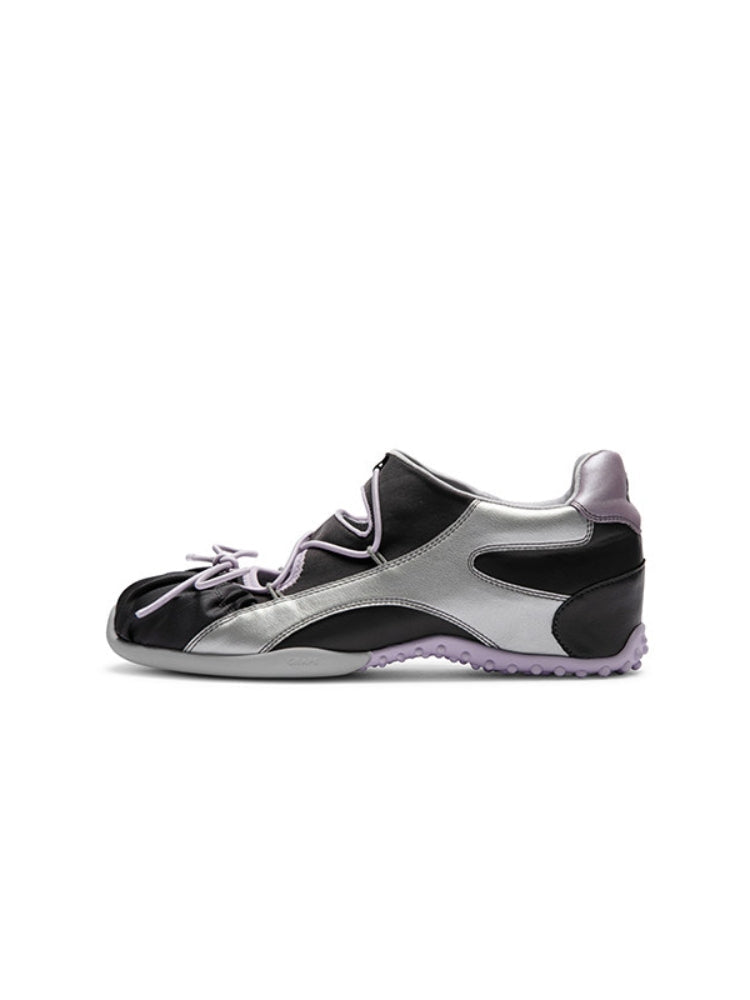 GRAPE New Color-Blocked Openwork Lace-Up Mary Jane Training Shoes for Women: Commuter & Casual Shoes