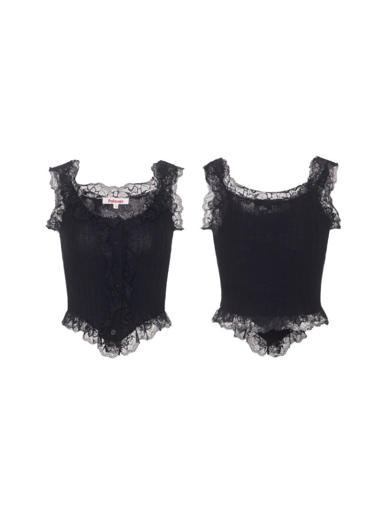 Ballet-Style Tank Top, Lace Corset, Stunning Strapless Top