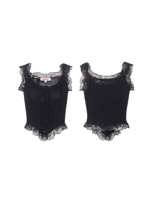 Ballet-Style Tank Top, Lace Corset, Stunning Strapless Top
