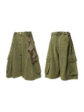 Time Element “Sequel” Detachable Square-Pleated Washed Denim Workwear Cropped Pants