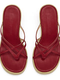 Original Design Thin Strap Gold White Red Wedge Heel High Heels Platform Flip-Flops