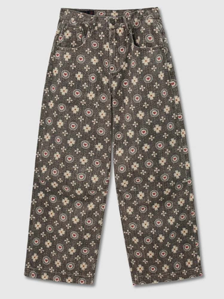 Tokokkino Low-Rise Vintage-Print Jeans