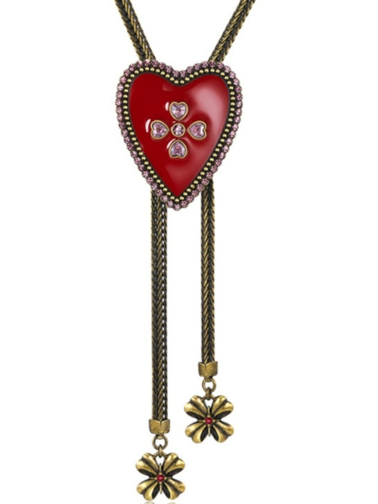TOKOKKINO Antique Bronze Vintage Heart Necklace