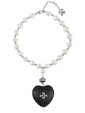 Tokokkino Pearl Ebony Heart Necklace