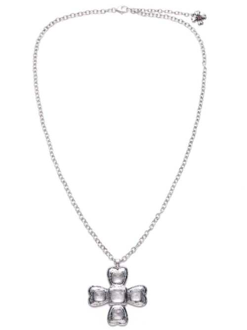 Burnished Silver Bow Necklace