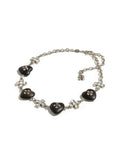 tokokkino “Wood and Crystal” Purple Sandalwood Butterfly Flower Heart-Shaped Short Necklace