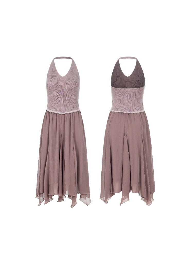 Kerala Valley Halter-Neck Fitted Dress: A Simple, Sophisticated Midi Dress
