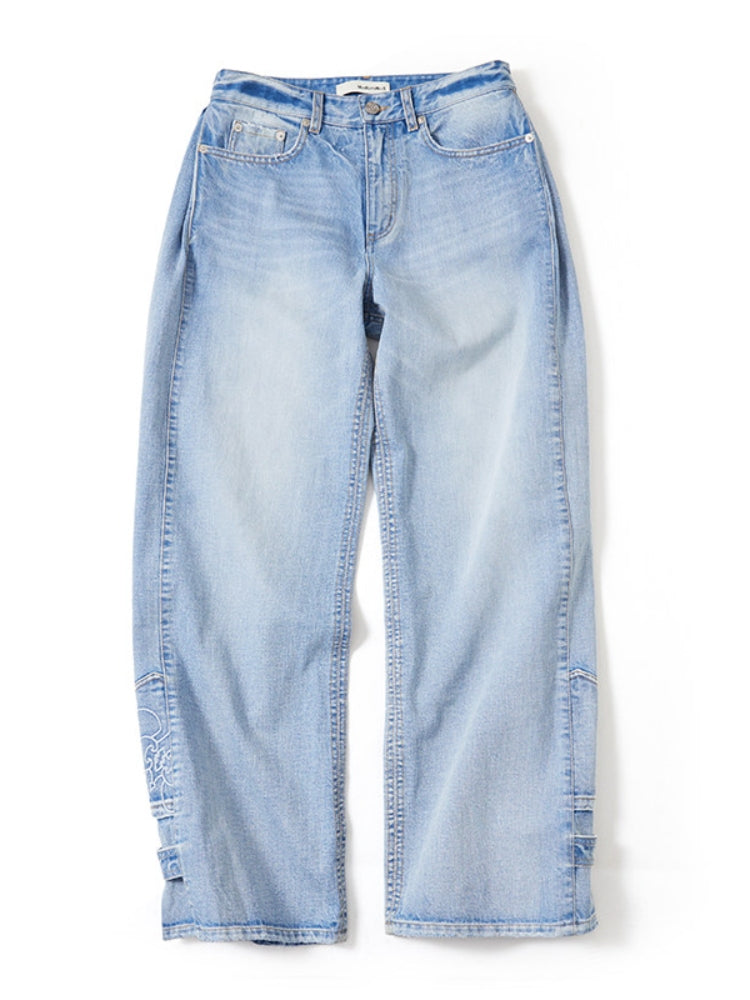 MEDIUM WELL Side Pleated Jeans