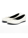 Custom-made Ballet Flats with Nylon Upper, Leather Outsole, and Pleated Flat Sole