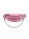 GRAPE New Arrival: Slogan Three-Color Chain Wristlet