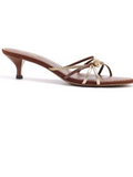 Pointed-Toe, Stiletto-Heel, Open-Toe Mule Sandals with a Luxurious Look
