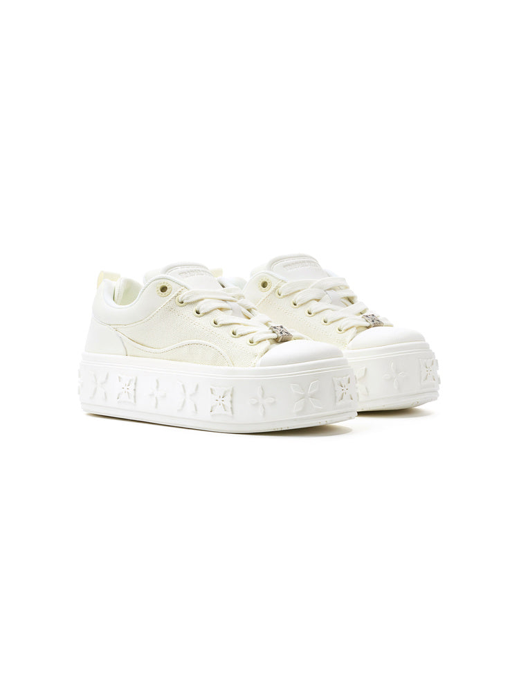 Canvas Platform Mary Jane Shoes