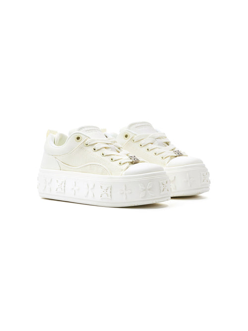 Canvas Platform Mary Jane Shoes